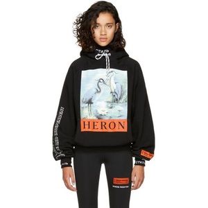 Heron Preston Black Graphic Print Long Sleeve Hoodie